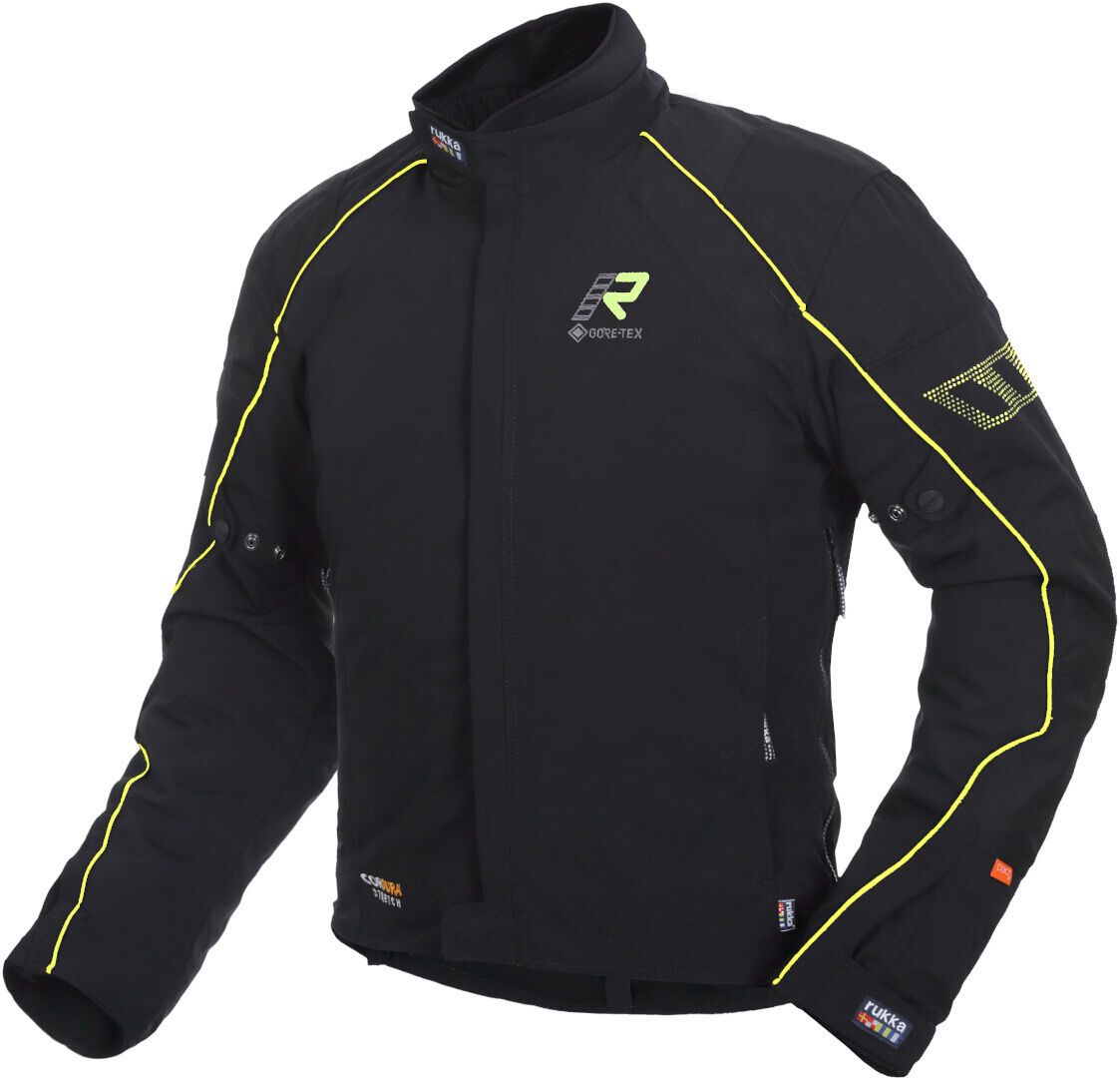 Rukka Comfo-R GTX Chaqueta textil para motocicleta - Negro Amarillo (64)