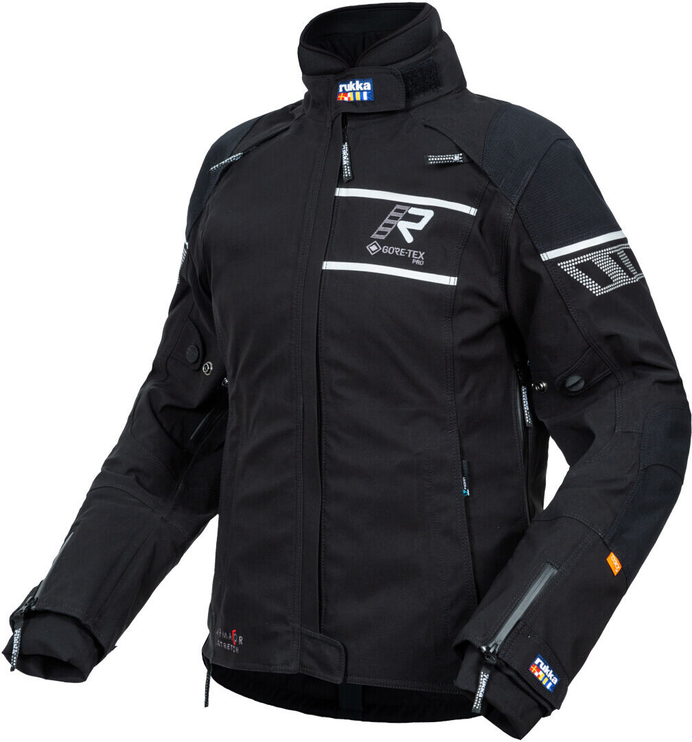 Rukka Raptorina GTX Chaqueta textil para motocicletas para damas - Negro Plata (50)