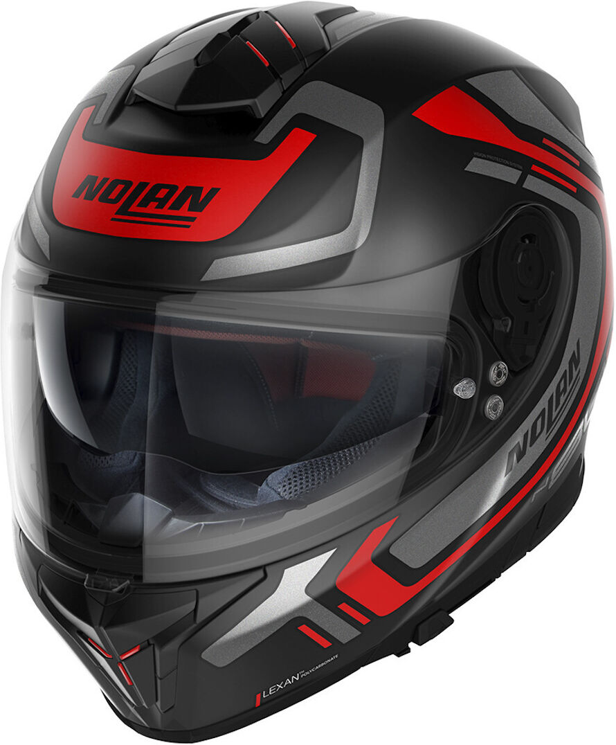 Nolan N80-8 Ally N-Com Casco - Negro Rojo (XL)