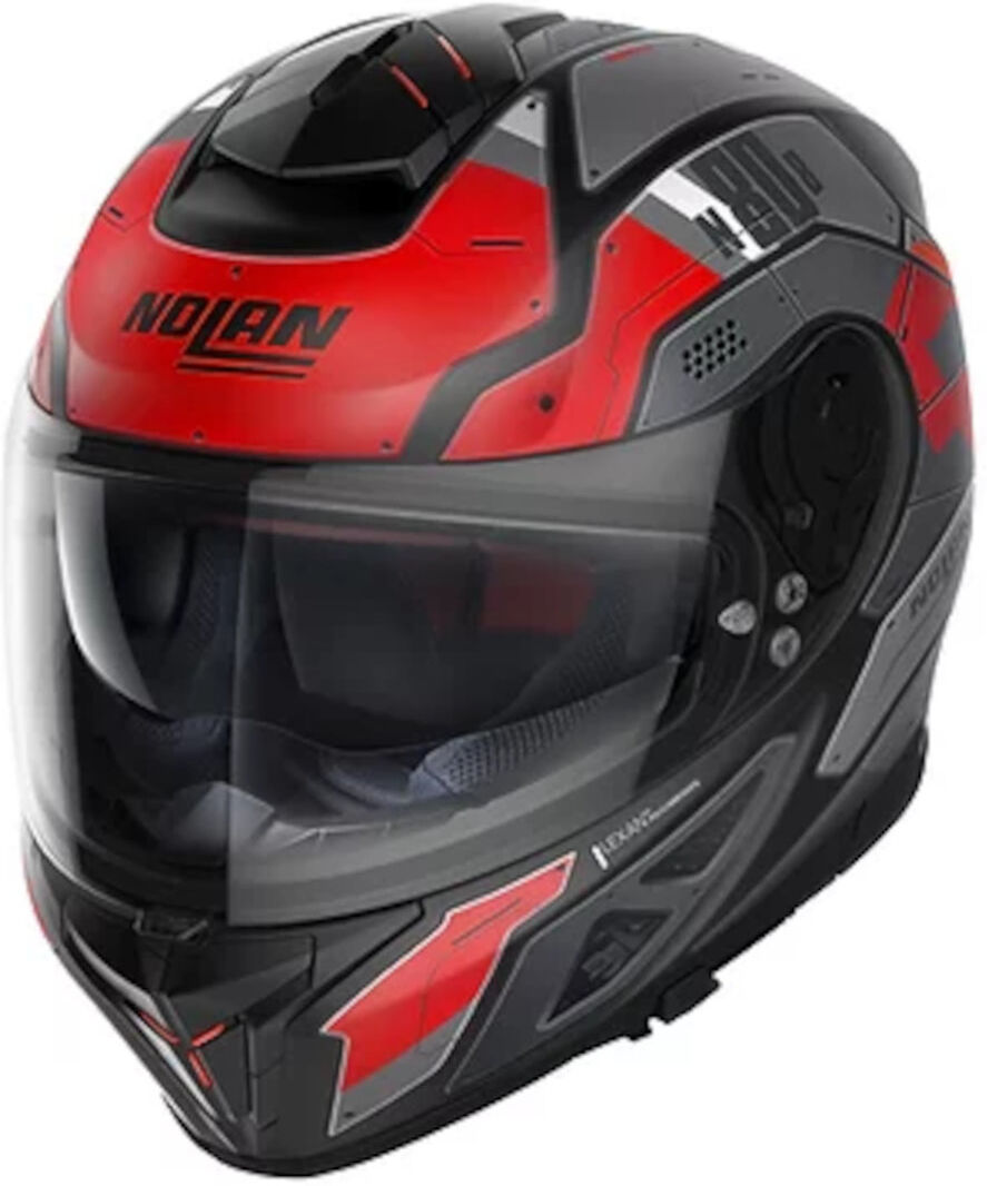 Nolan N80-8 Starscream N-Com Casco - Negro Rojo (XL)