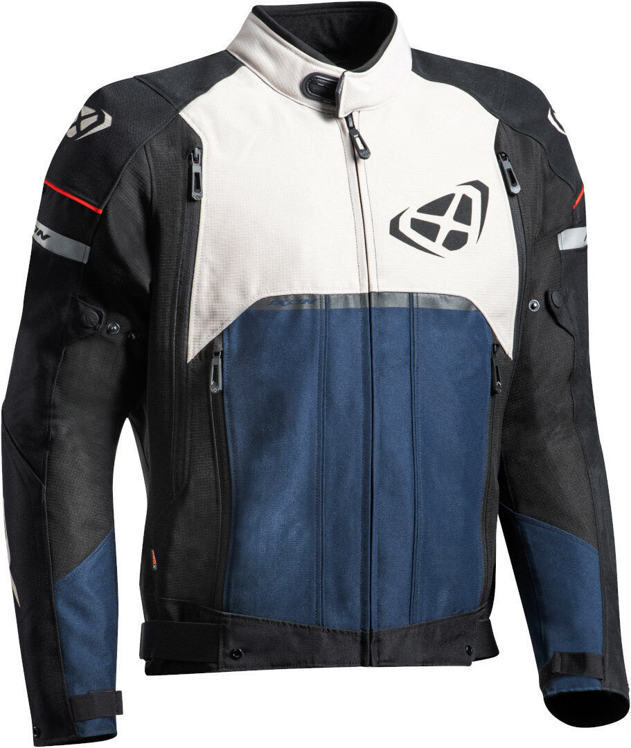 Ixon Allroad Chaqueta textil para motocicleta - Negro Blanco Azul (L)