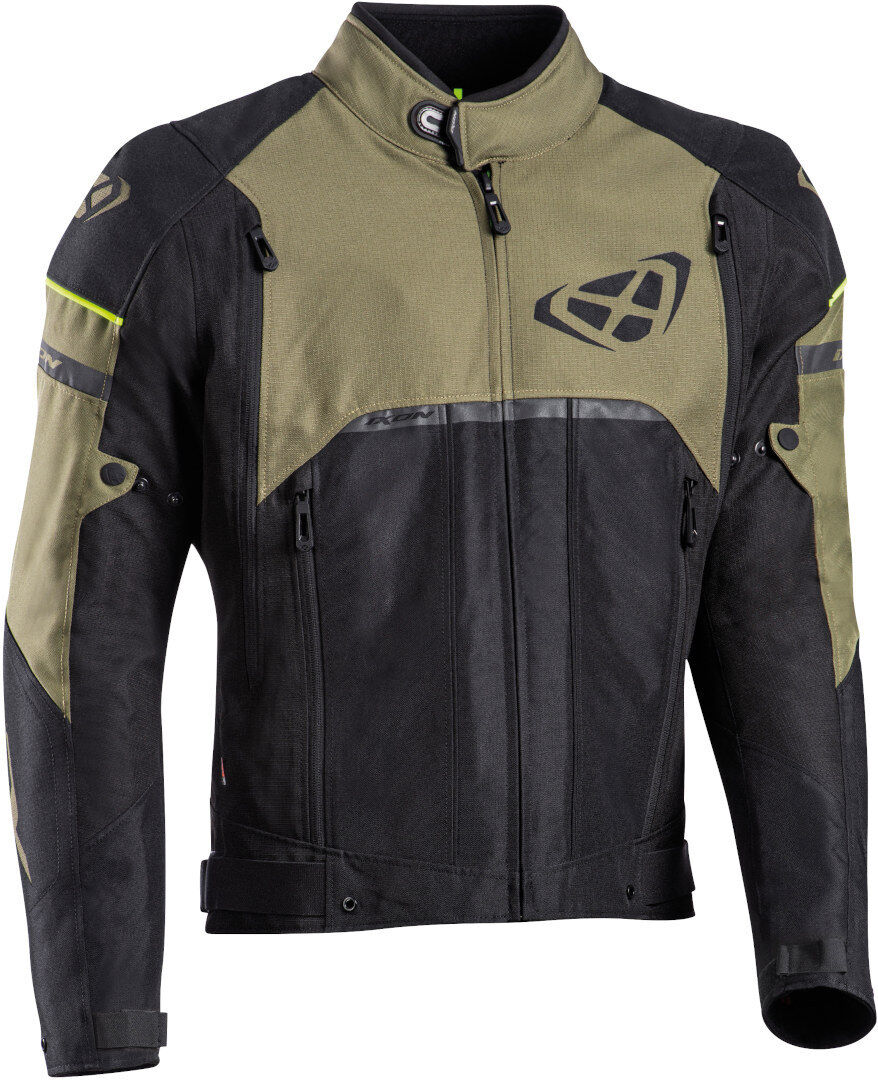 Ixon Allroad Chaqueta textil para motocicleta - Negro Verde (XL)