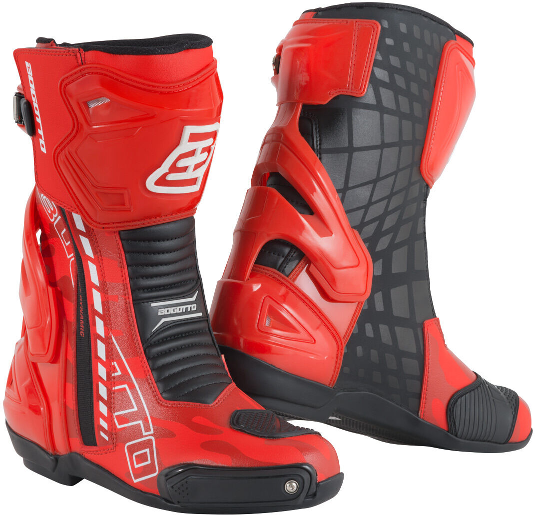 Bogotto Donington Camo Botas de moto - Negro Rojo (43)