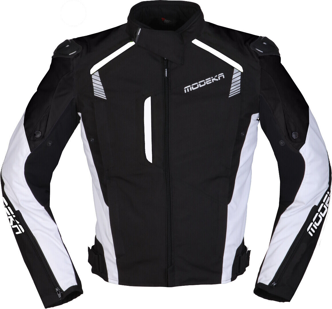 Modeka Lineos Chaqueta textil para motocicleta - Negro Blanco (M)