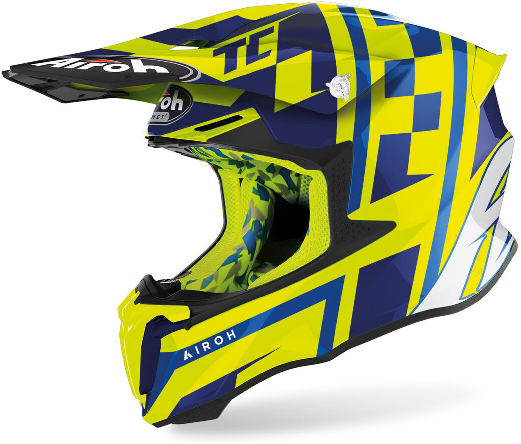 Airoh Twist 2.0 TC21 Casco de motocross - Azul Amarillo (2XL)