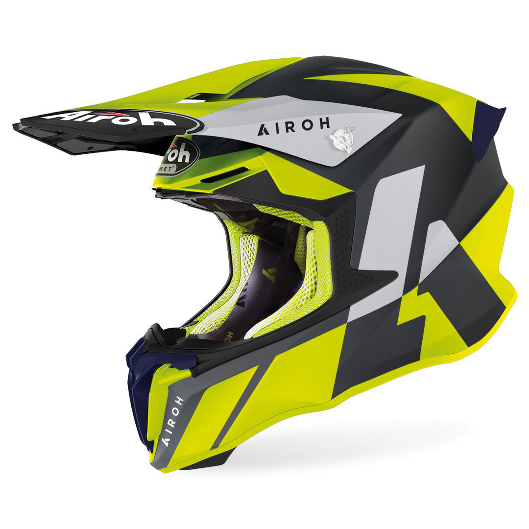 Airoh Twist 2.0 Lift Casco de motocross - Negro Amarillo (2XL)