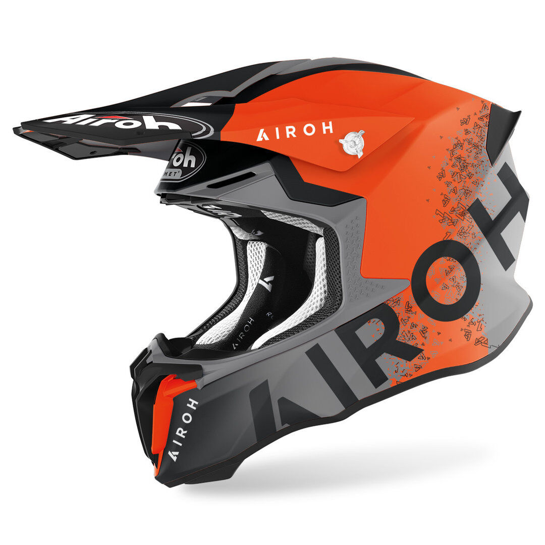 Airoh Twist 2.0 Bit Casco de motocross - Gris Naranja (XS)