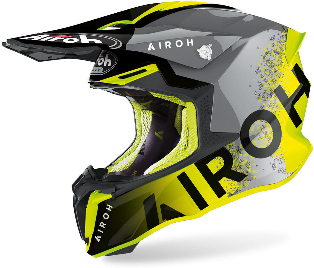 Airoh Twist 2.0 Bit Casco de motocross - Gris Amarillo (2XL)