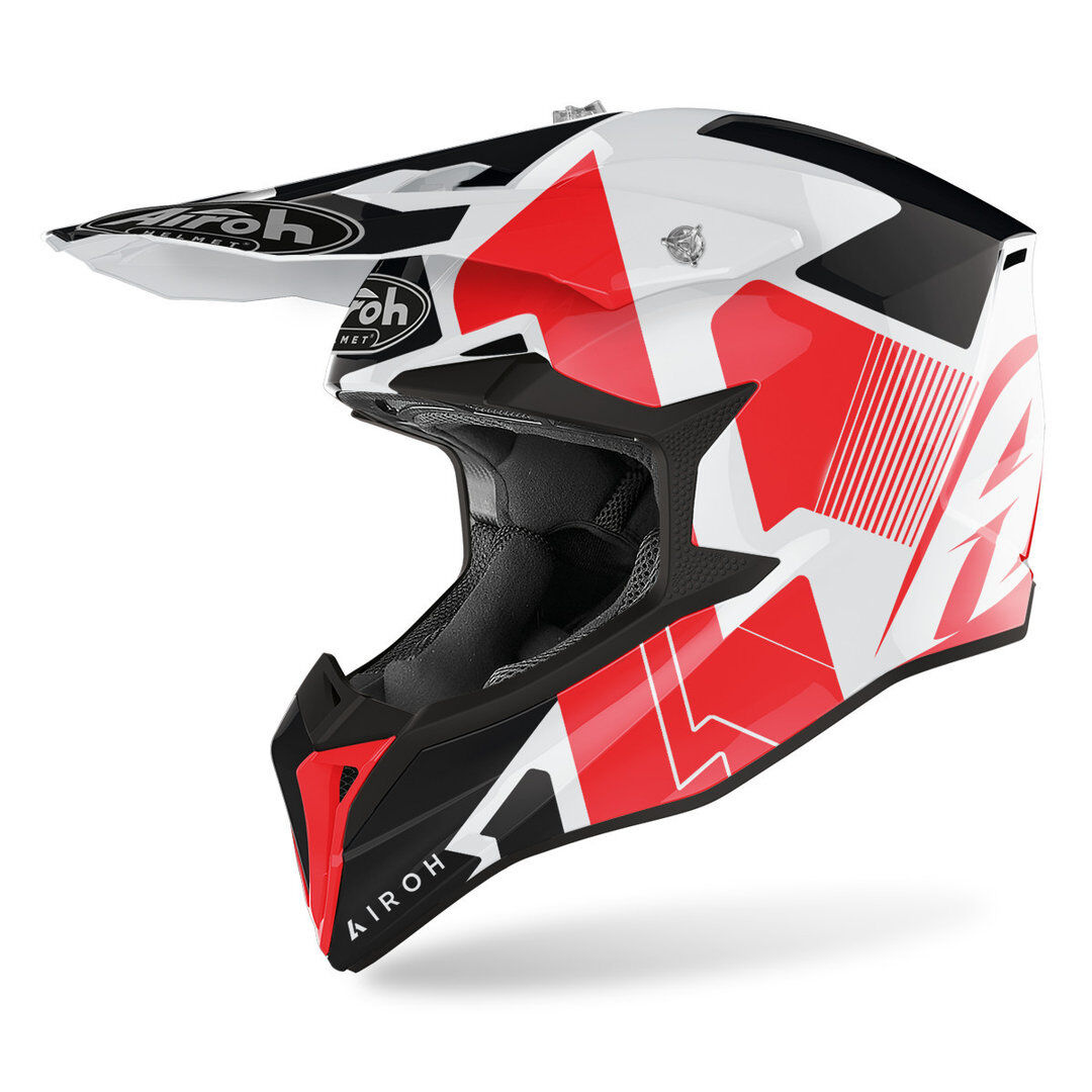 Airoh Wraap Raze Casco de motocross - Blanco Rojo (XL)