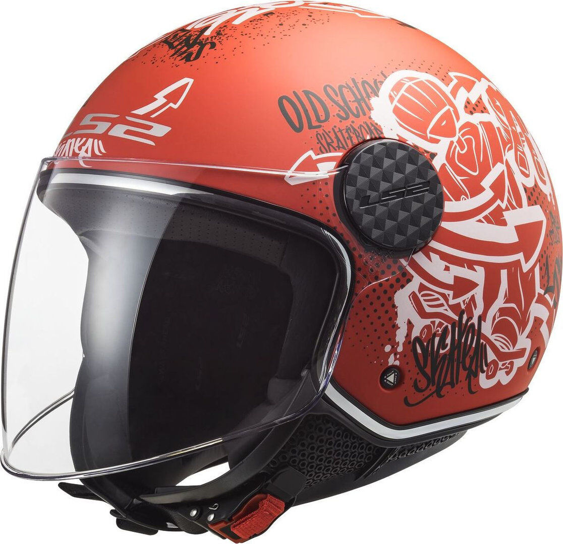 LS2 OF558 Sphere Lux Skater Casco Jet - Rojo (XS)