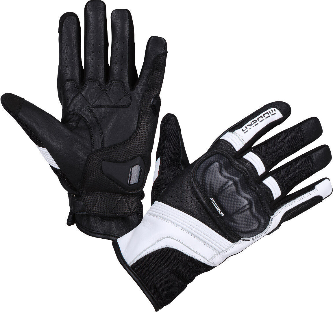 Modeka Miako Air Guantes de motocicleta - Negro Blanco (XL)