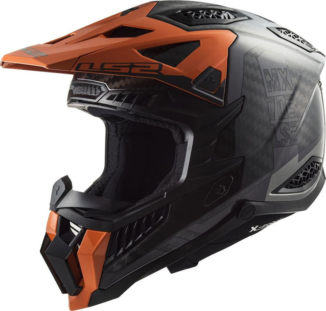 LS2 MX703 X-Force Victory Carbon Casco de motocross - Negro Naranja (XS)