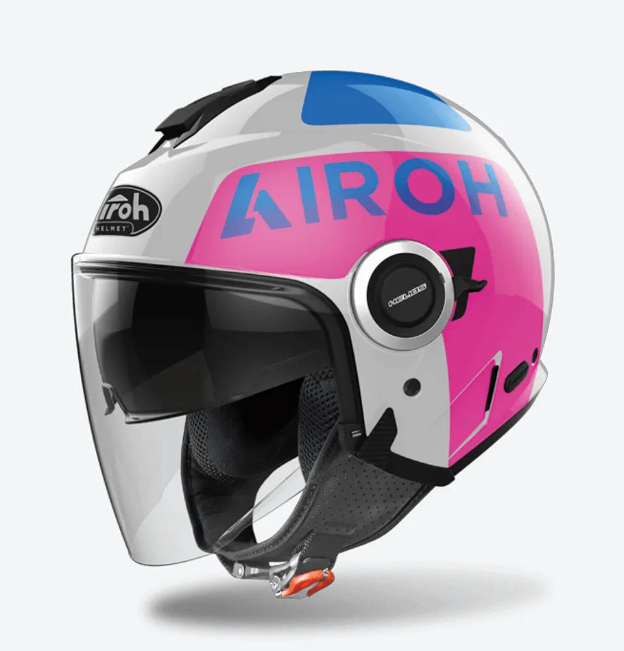 Airoh Helios Up Casco Jet - Gris Rosa (M)