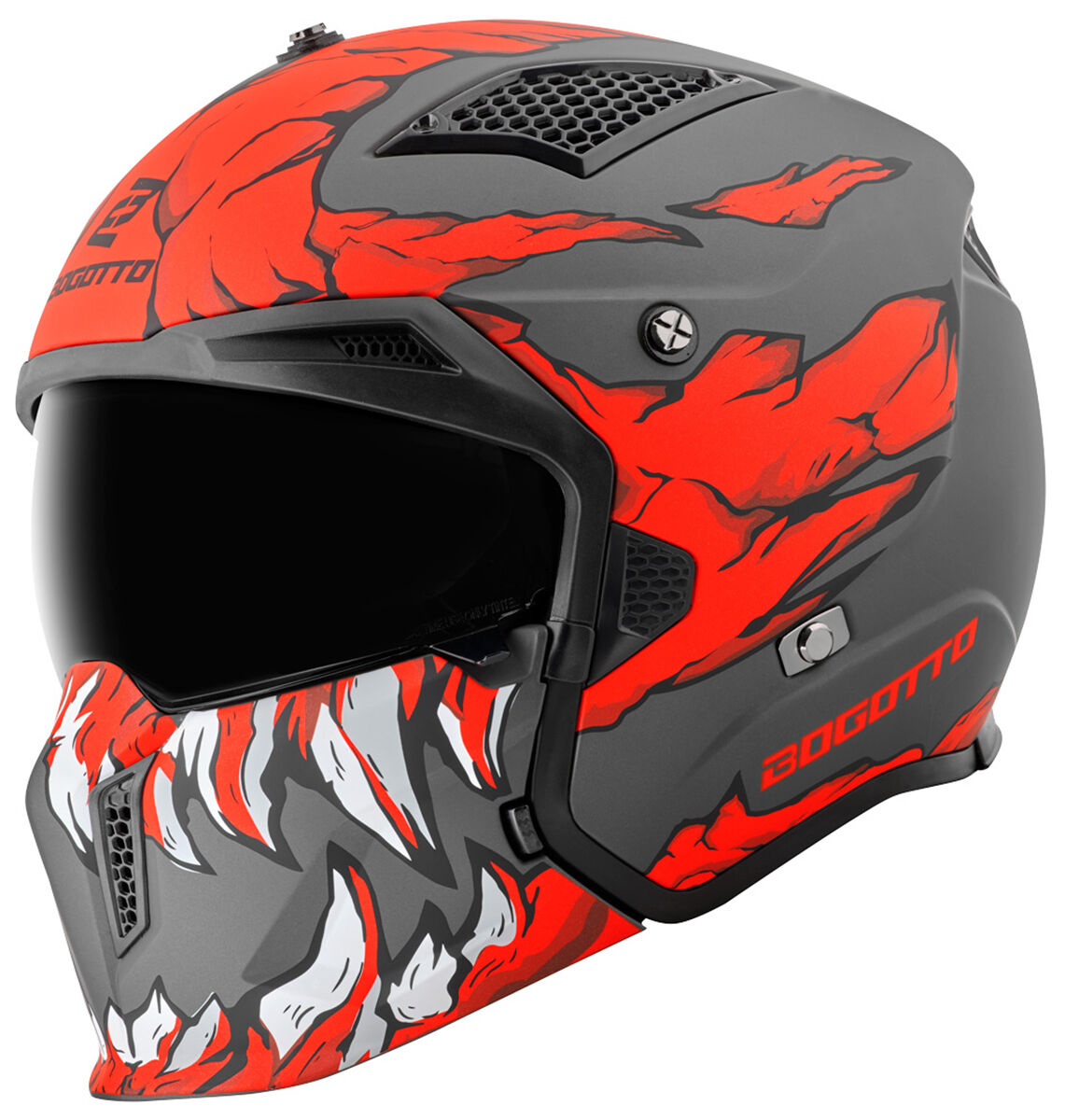 Bogotto Radic Skulash Casco - Negro Rojo (XS)