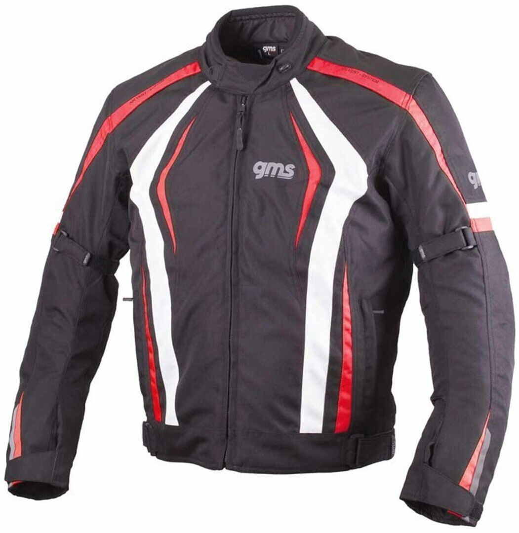 gms Pace Chaqueta textil para motocicleta - Negro Blanco Rojo (XS)