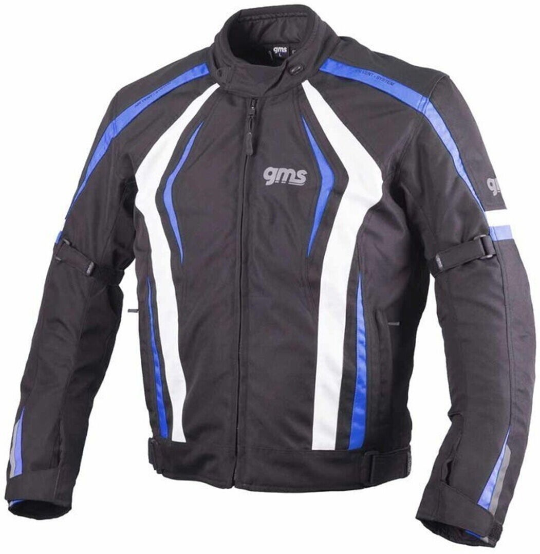 gms Pace Chaqueta textil para motocicleta - Negro Blanco Azul (S)