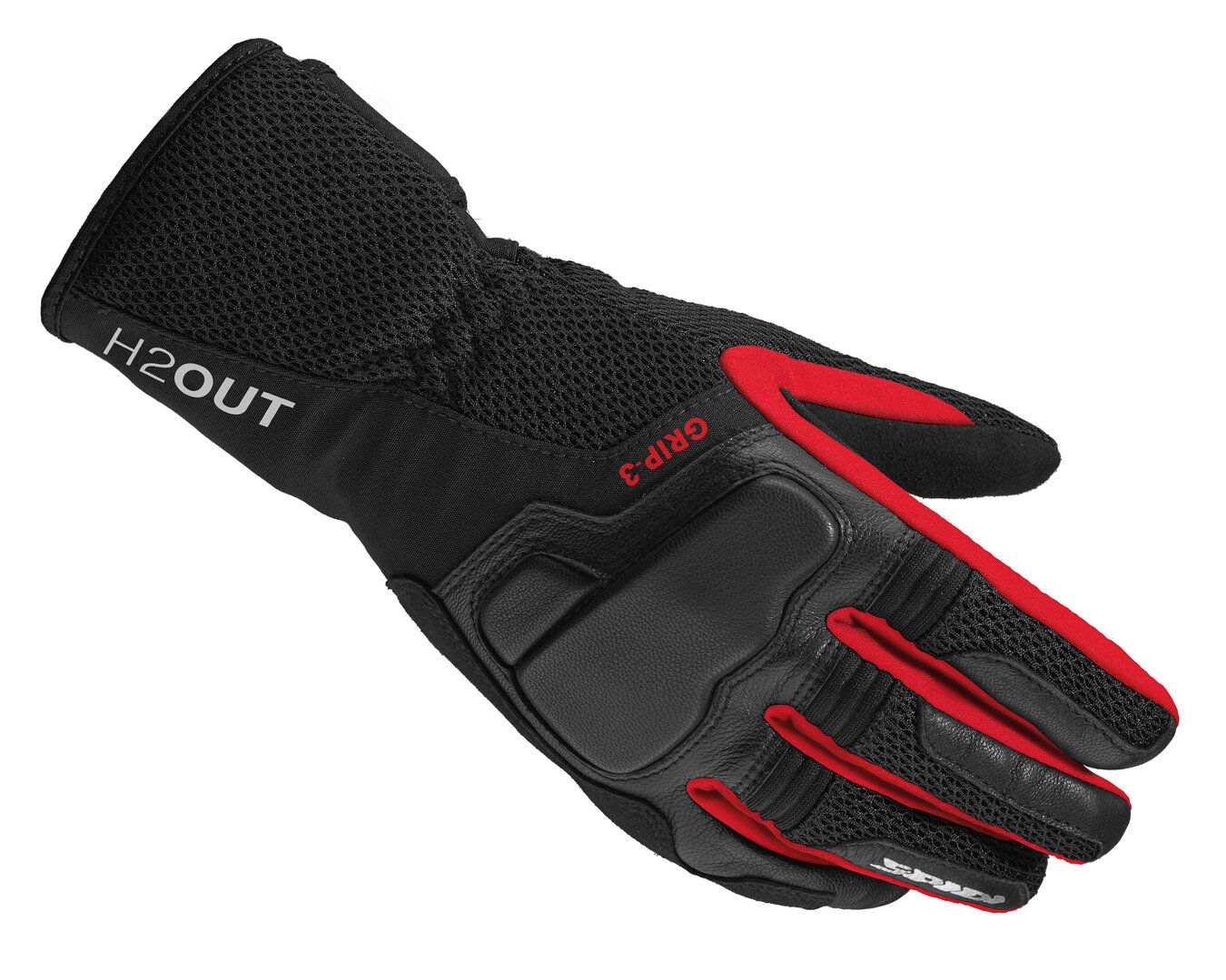 Spidi Grip 3 H2Out Guantes de motocicleta para damas - Negro Rojo (S)