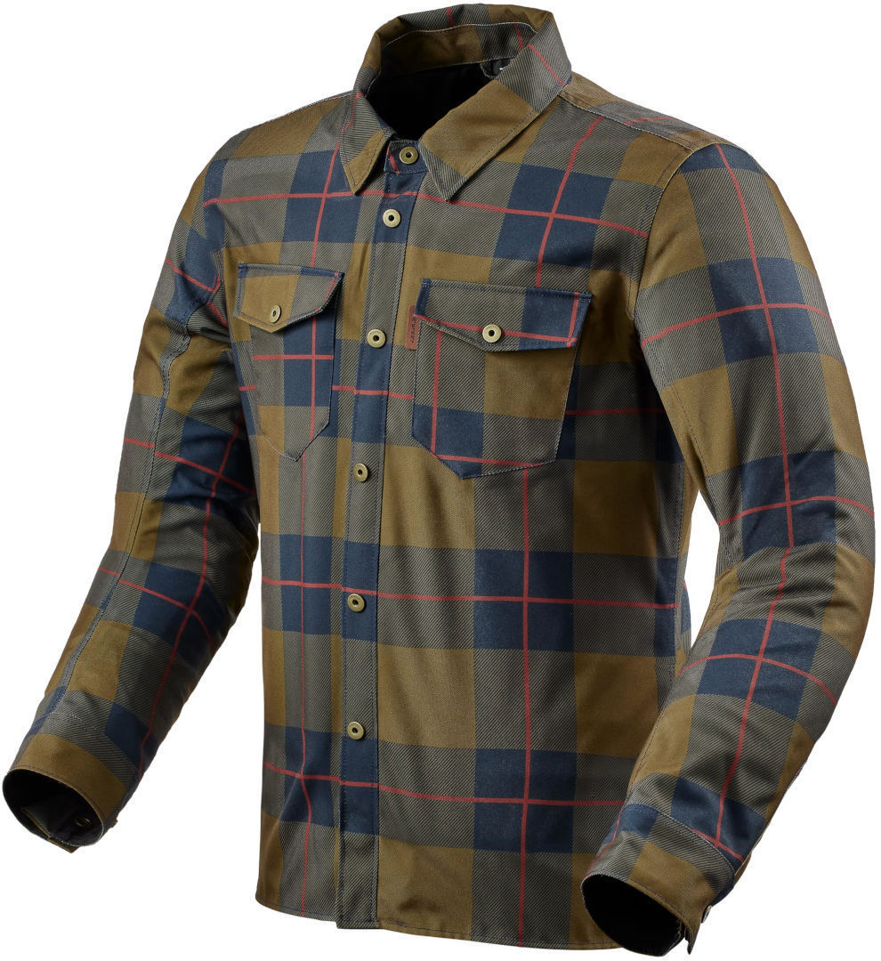 Revit Bison 2 H2O Camisa de motocicleta - Azul Marrón (L)