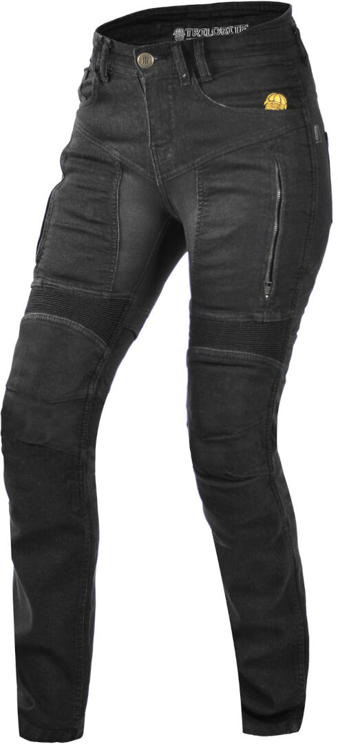 Trilobite Parado Slim Vaqueros de moto para damas - Negro (26 34)