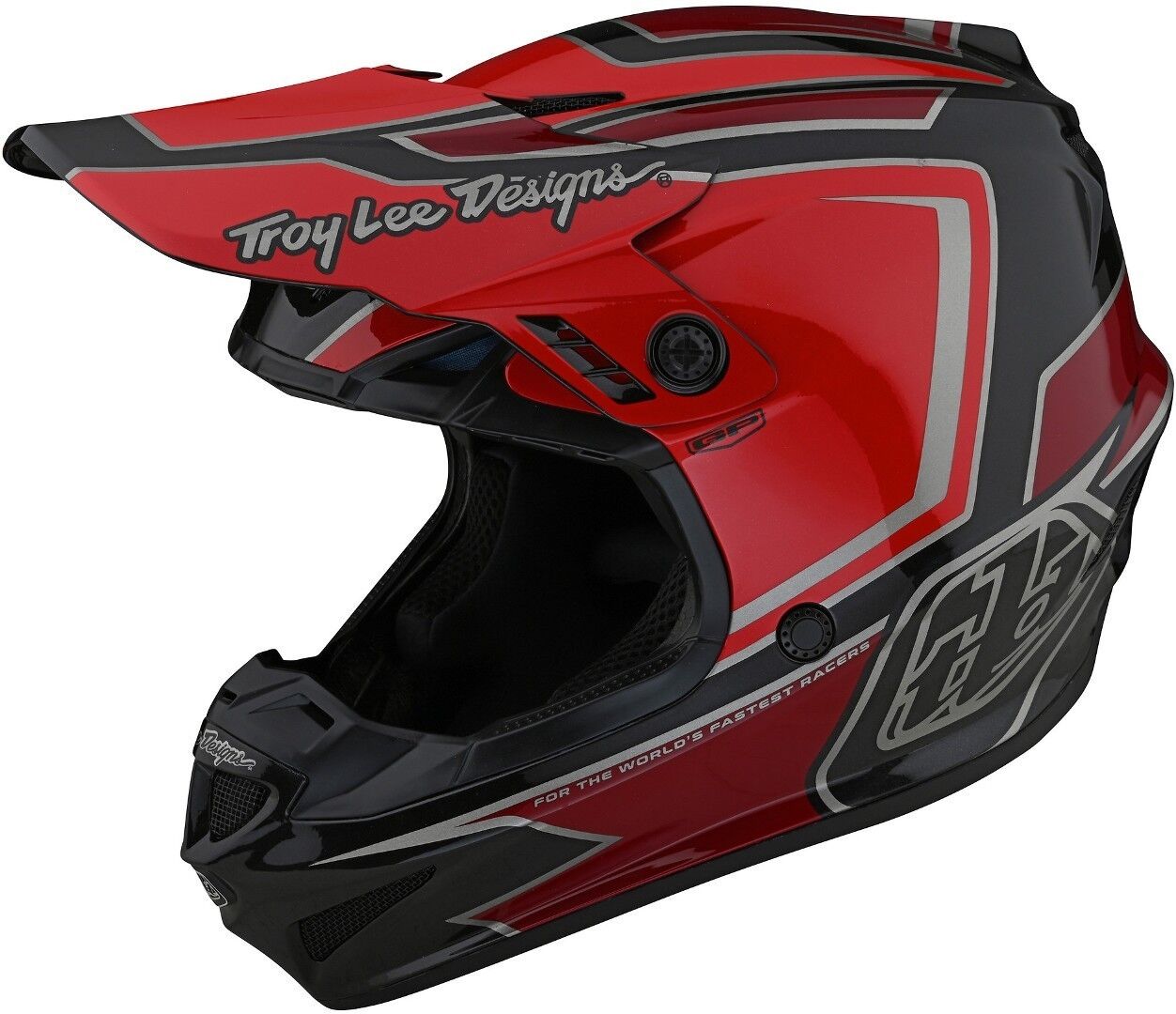 Lee GP Ritn Casco de motocross - Negro Rojo (XL)