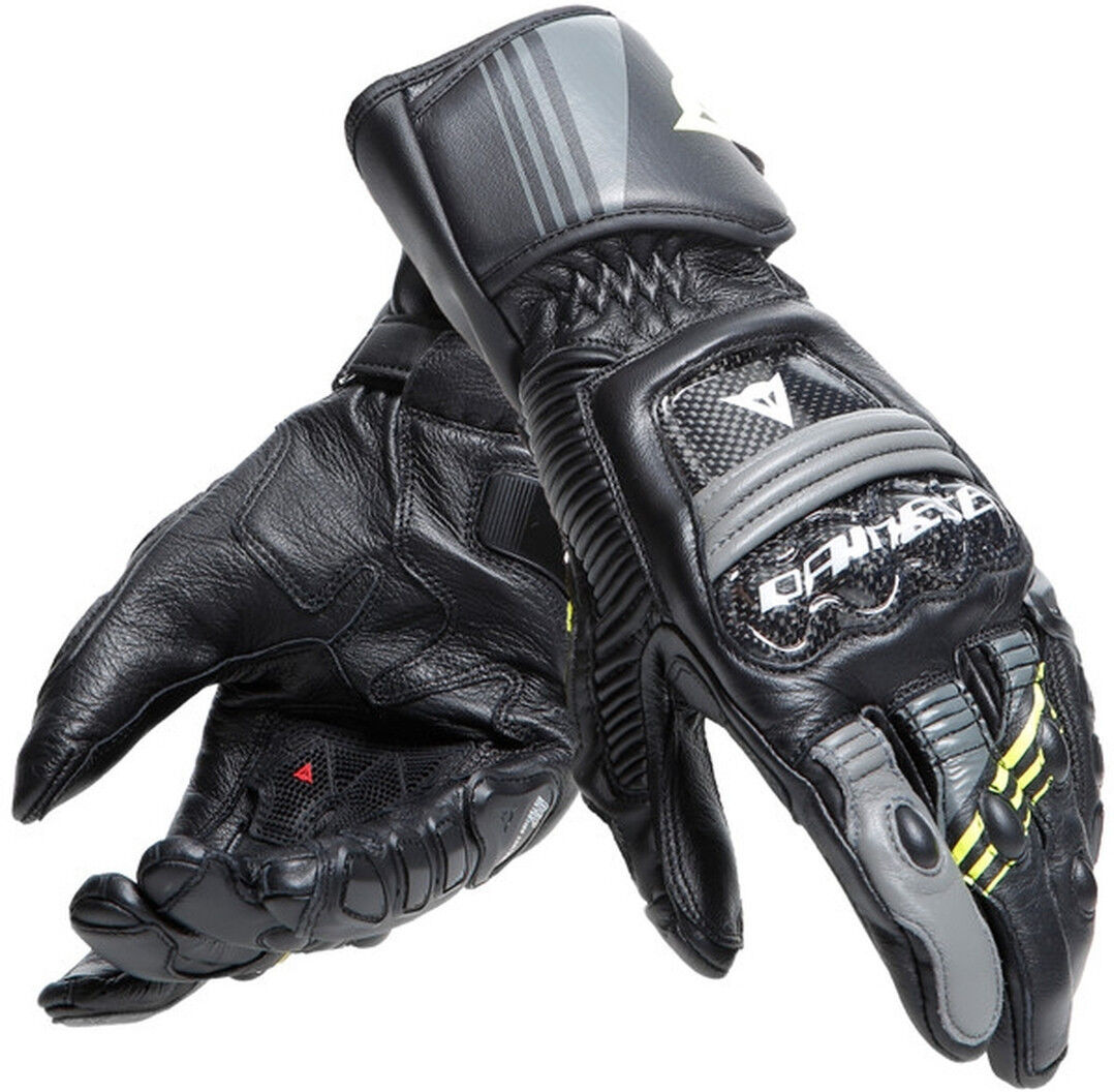 Dainese Druid 4 Guantes de motocicleta - Negro Gris Amarillo (2XL)