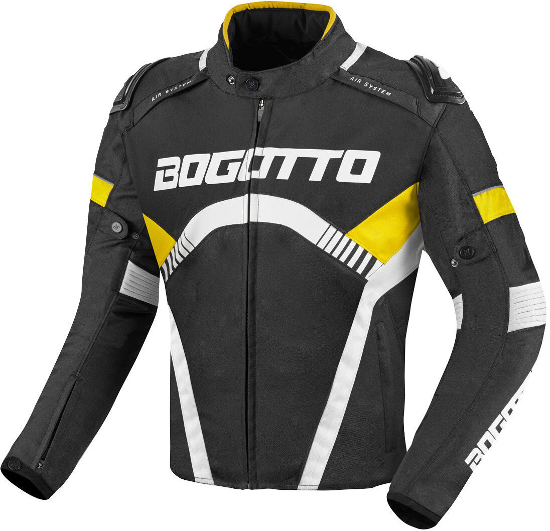 Bogotto Boomerang Chaqueta textil impermeable para motocicleta - Negro Amarillo (XL)