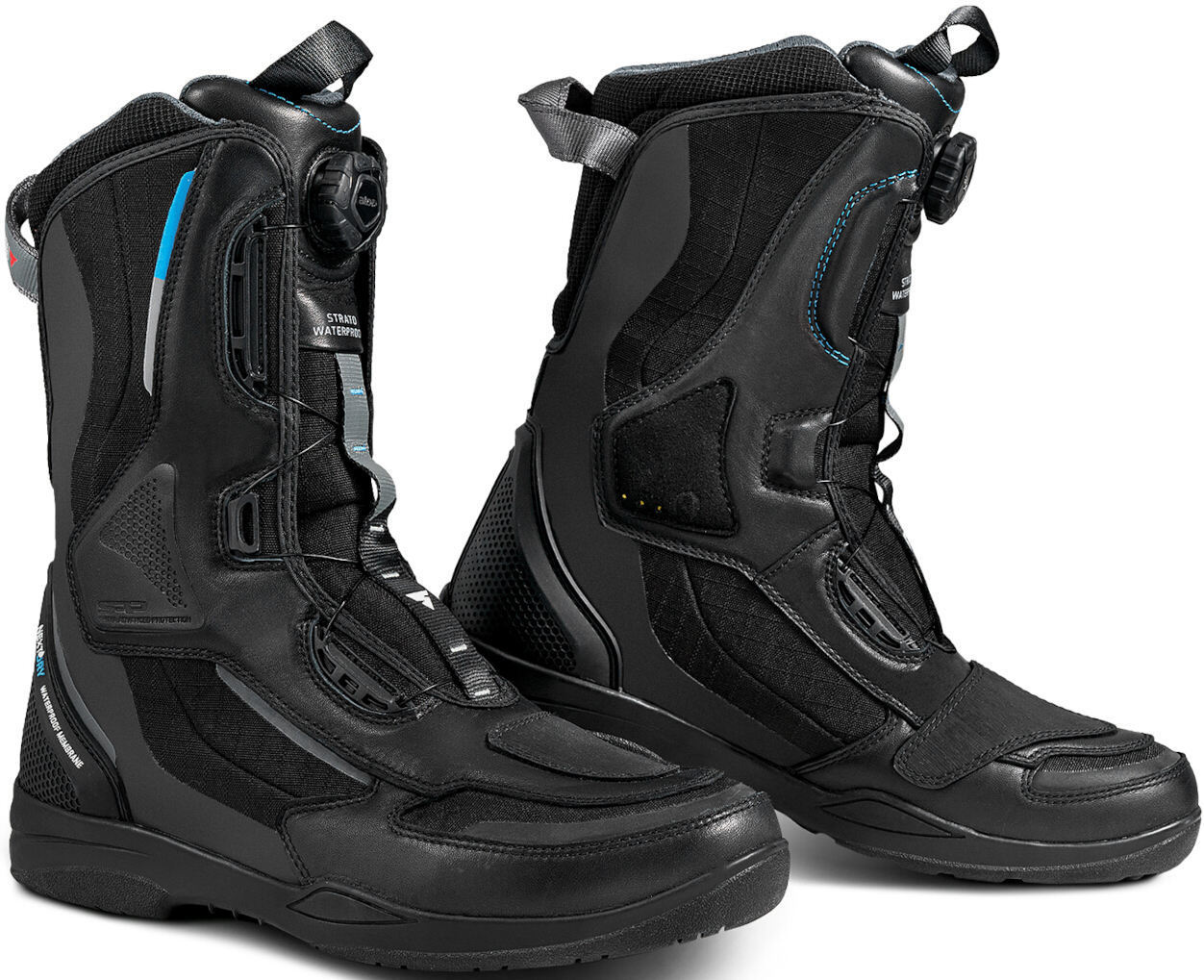 SHIMA Strato botas de moto impermeables para mujer - Negro (36)