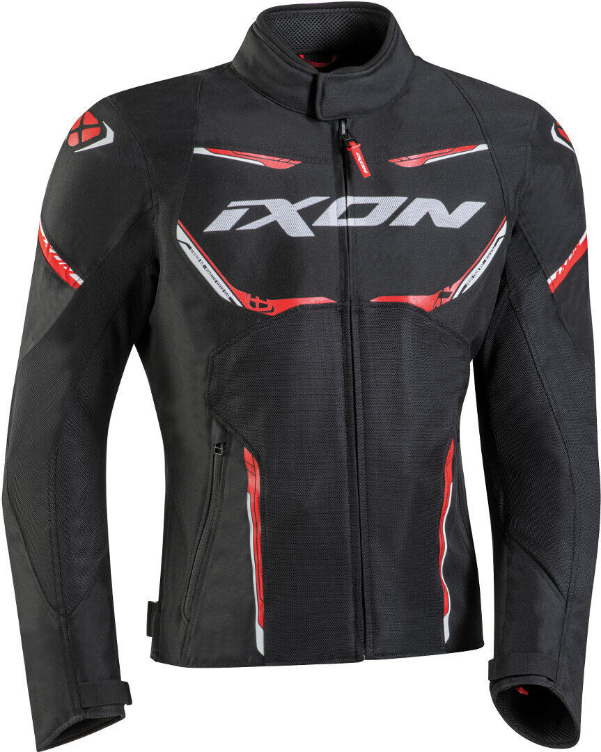 Ixon Striker Air WP Chaqueta textil para motocicleta - Negro Blanco Rojo