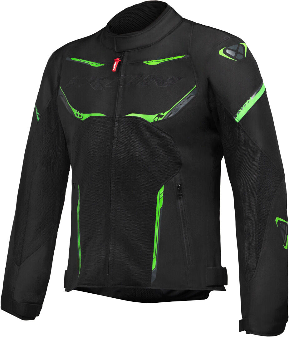 Ixon Striker Air Chaqueta textil para motocicleta - Negro Verde (L)