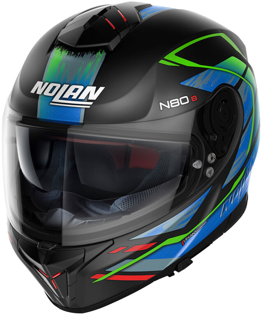 Nolan N80-8 Thunderbolt N-Com Casco - Negro Verde (M)