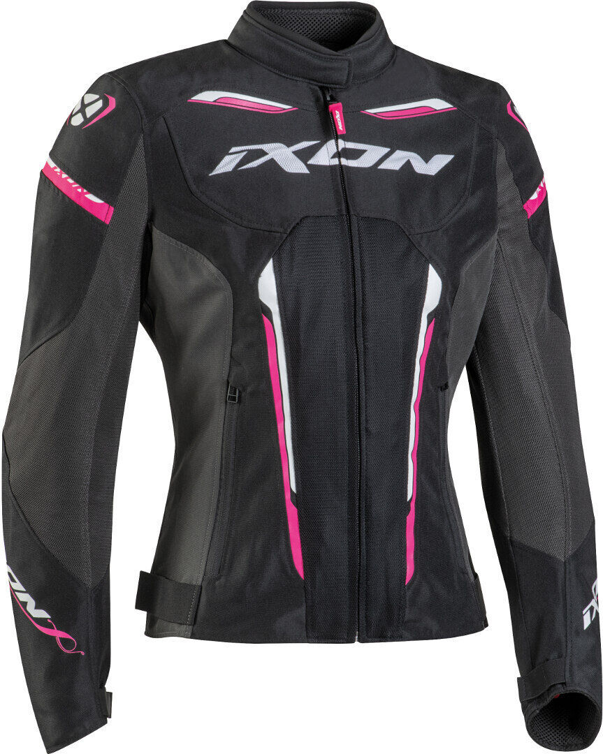 Ixon Striker WP Chaqueta textil para motocicletas para damas - Negro Gris Rojo