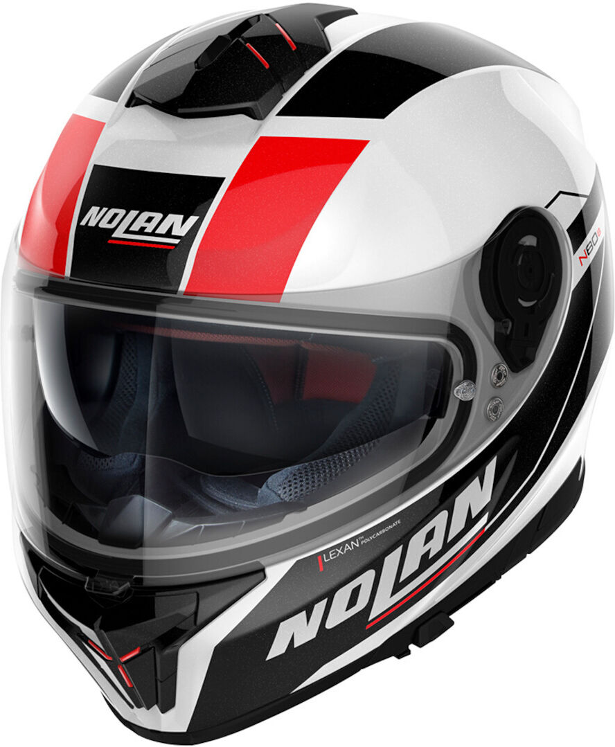 Nolan N80-8 Mandrake N-Com Casco - Negro Blanco Rojo (2XS 53 54)