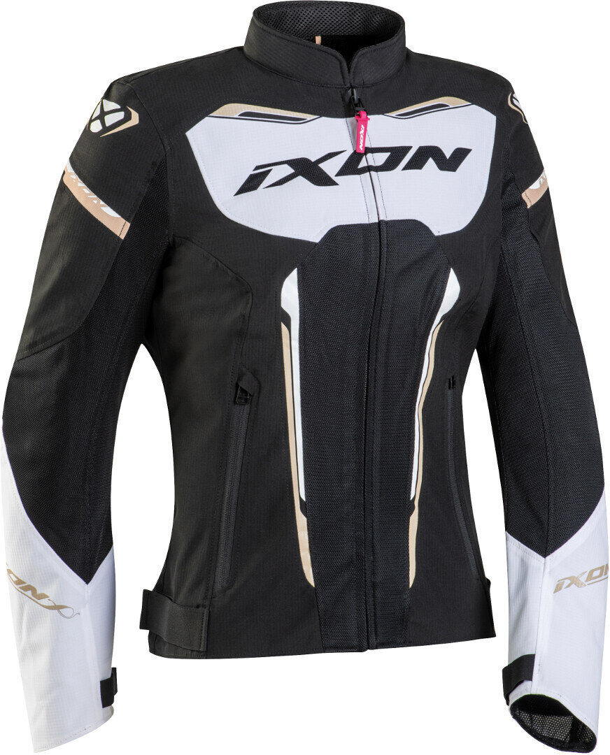 Ixon Striker Air Chaqueta textil para motocicletas para damas - Negro Blanco Oro