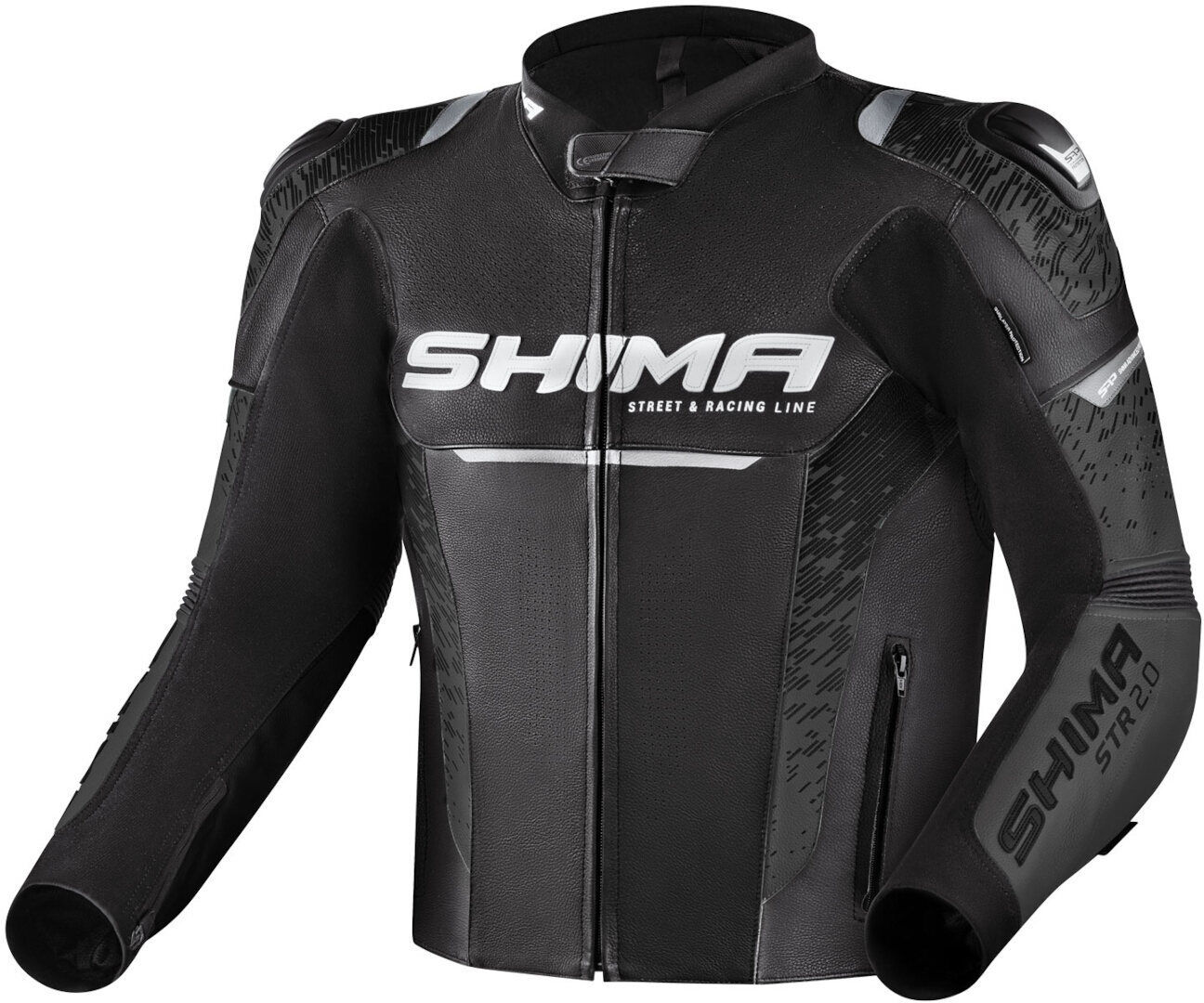 SHIMA STR 2.0 Chaqueta de cuero para motocicleta - Negro (52)