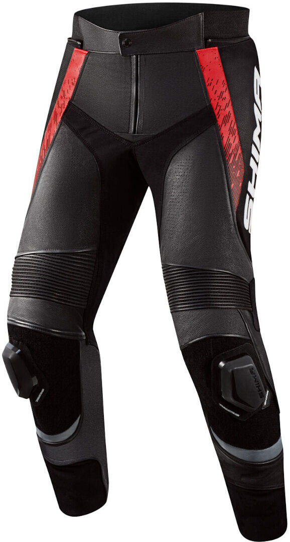 SHIMA STR 2.0 Pantalones de cuero para motocicleta - Negro Rojo (58)