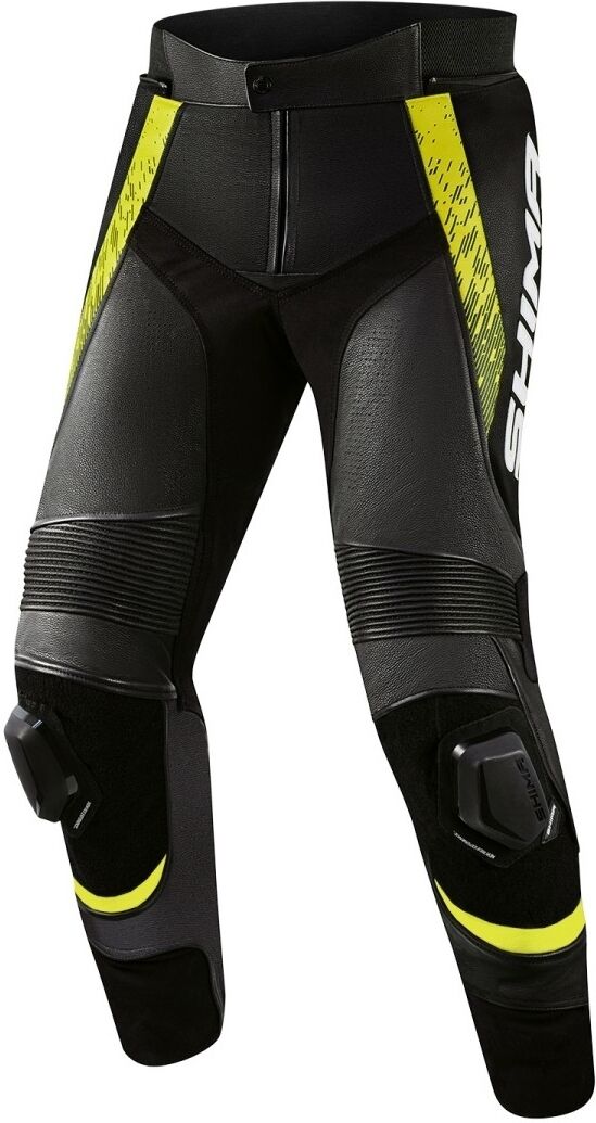 SHIMA STR 2.0 Pantalones de cuero para motocicleta - Negro Amarillo (48)