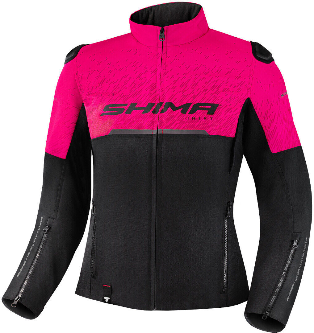 SHIMA Drift Chaqueta textil de moto para mujer - Negro Rosa (3XL)