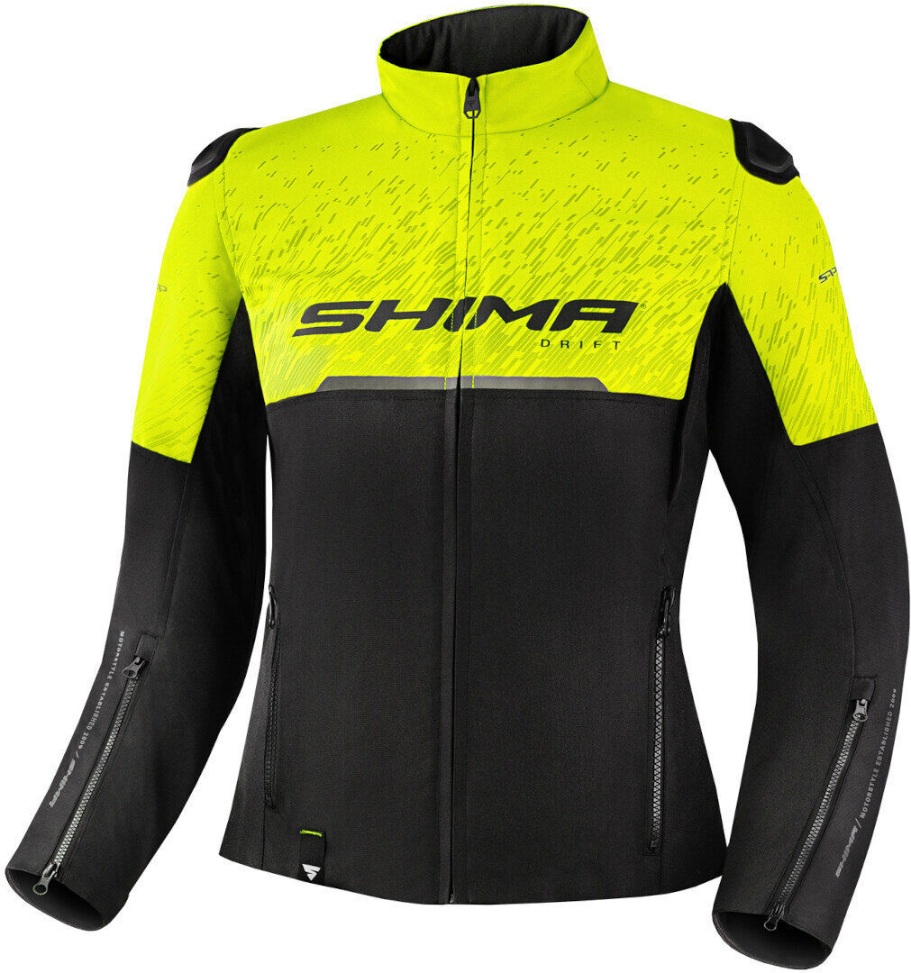 SHIMA Drift Chaqueta textil de moto para mujer - Negro Amarillo (XS)