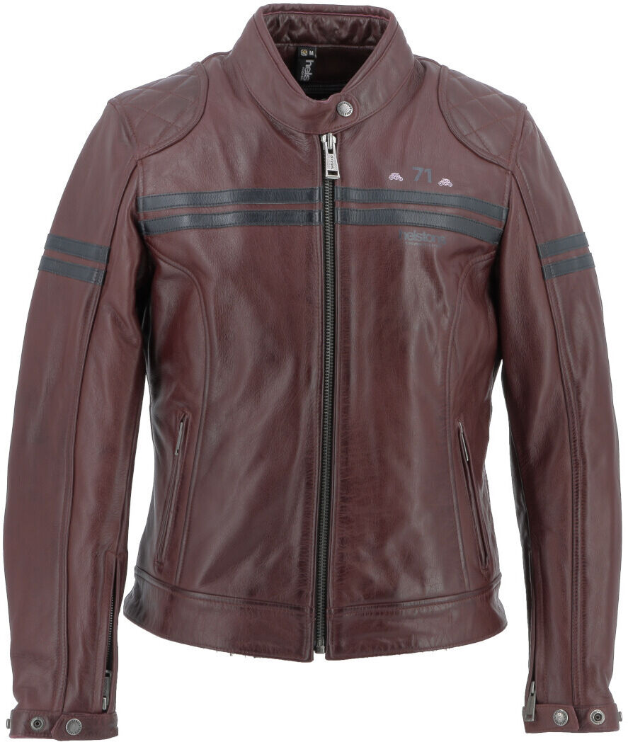 Helstons Chica Buffalo Chaqueta de cuero para motocicleta para damas - Rojo (M)