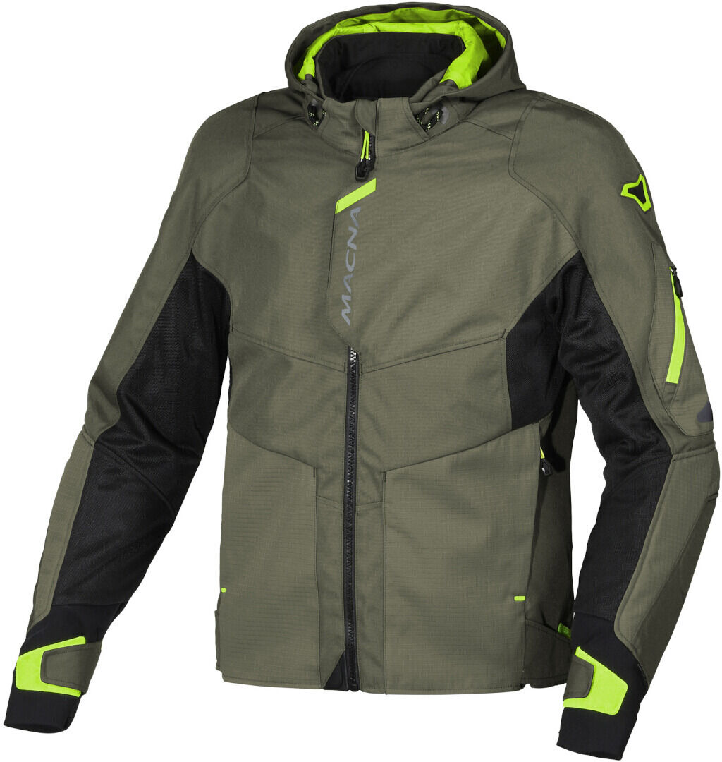 Macna Beacon Chaqueta textil impermeable para motocicleta - Verde (3XL)