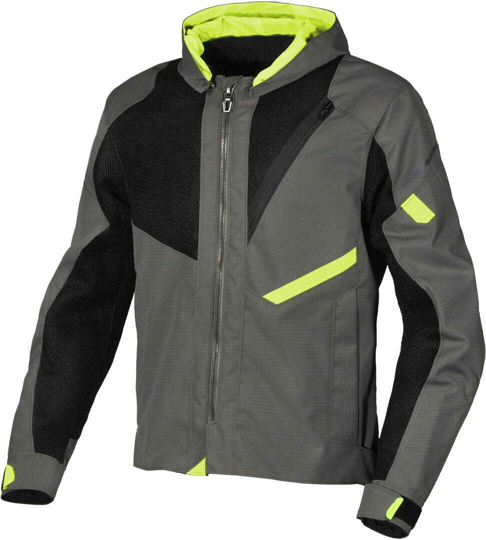 Macna Farrow Chaqueta textil para motocicleta - Negro Verde (2XL)