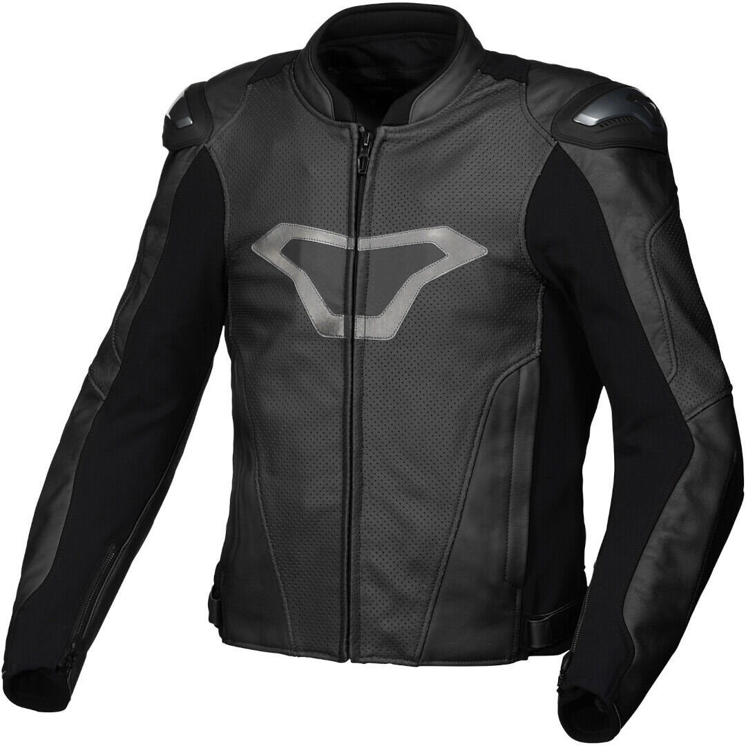 Macna Aviant Air Chaqueta de cuero de motocicleta perforada - Negro (50)