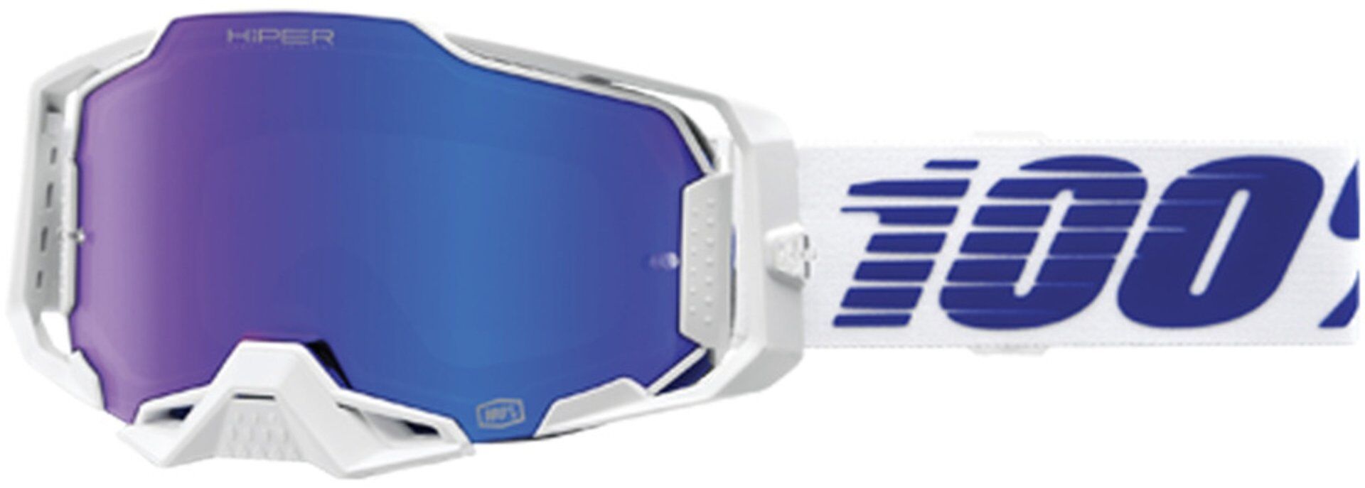 100% Armega HiPER Izi Gafas de motocross - Blanco Azul (un tamaño)