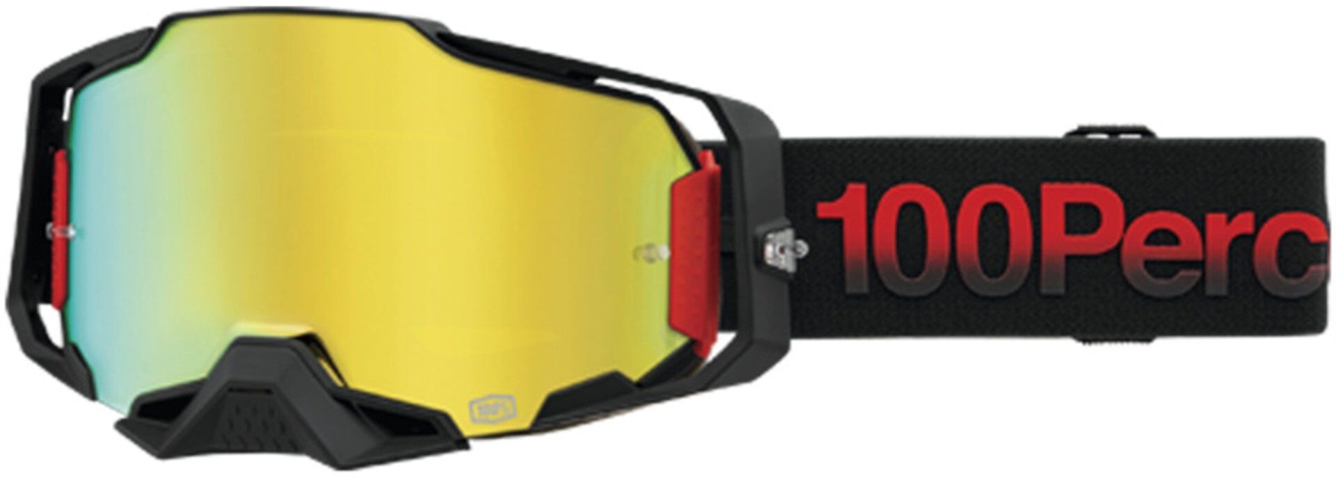 100% Armega Mirror Tzar Gafas de motocross - Negro Rojo (un tamaño)