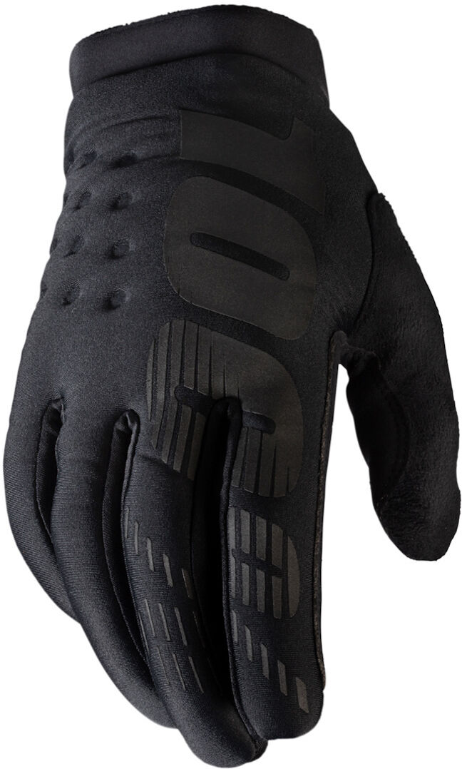 100% Brisker Guantes de bicicleta para jóvenes - Negro (L)