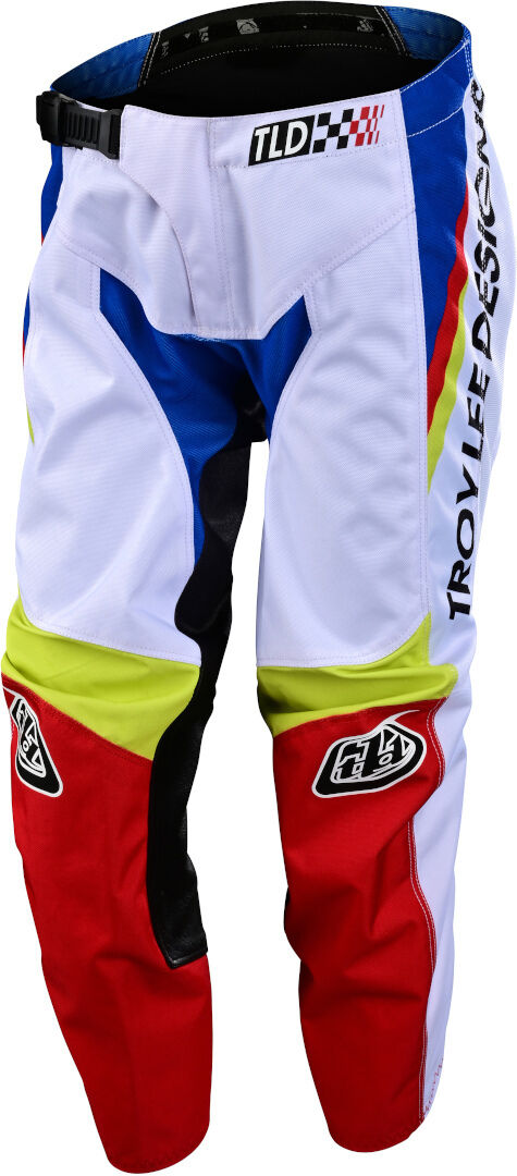 Lee GP Drop In Pantalones Juveniles de Motocross - Negro Blanco Rojo (XL)