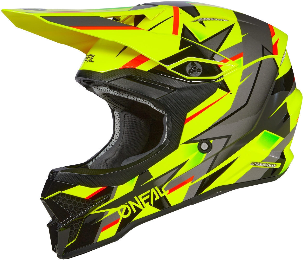 Oneal 3Series Ride Casco de motocross - Negro Amarillo (XS)