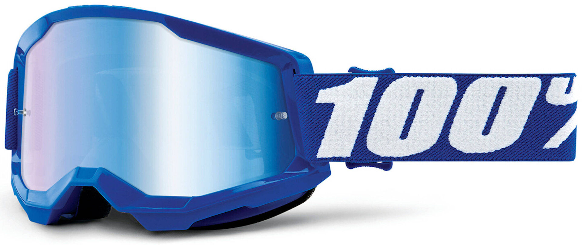 100% Strata 2 Gafas de motocross - Blanco Azul (un tamaño)