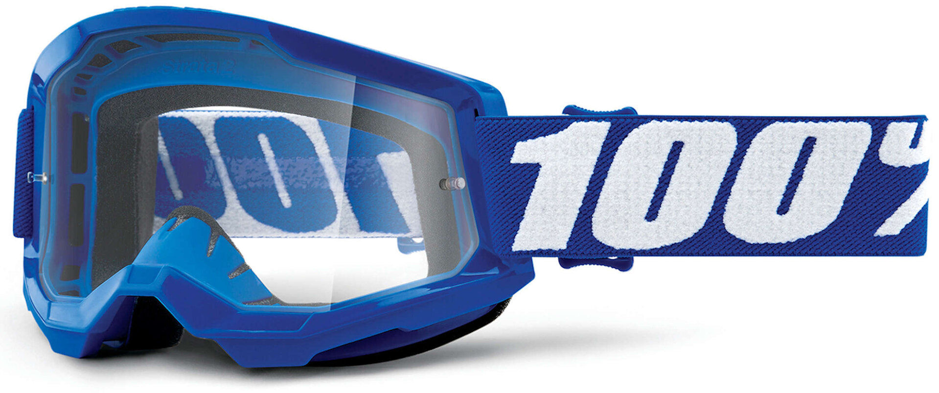 100% Strata 2 Clear Gafas de motocross - Blanco Azul (un tamaño)