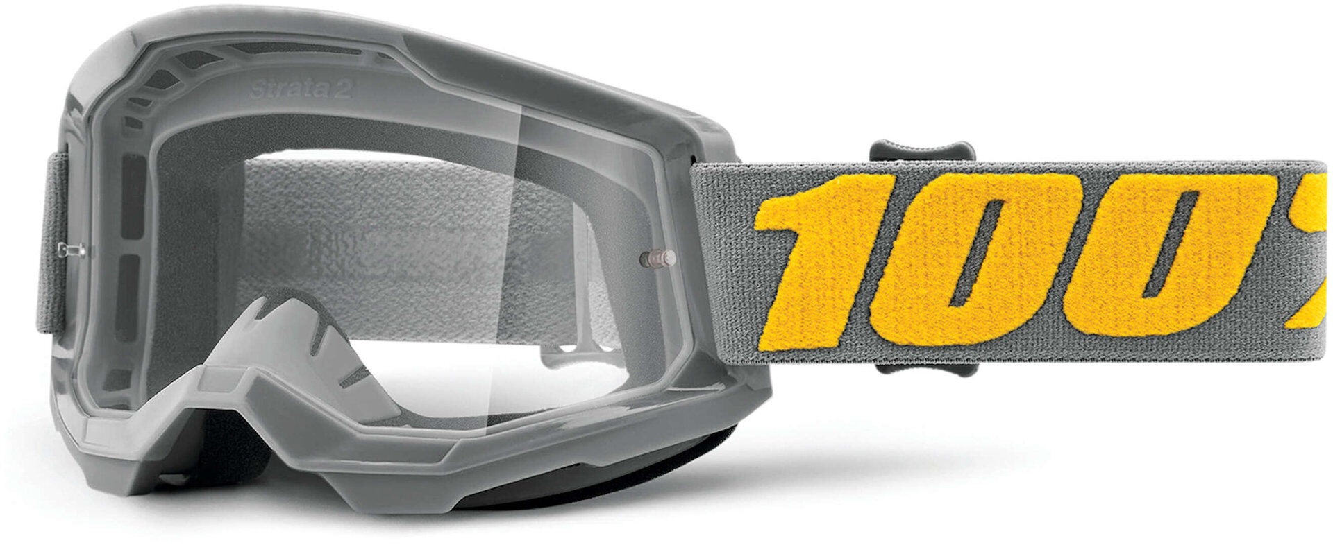 100% Strata 2 Clear Gafas de motocross - Gris Naranja (un tamaño)